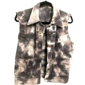 Chaser Upcycled Lee Tie Dye Distressed Cut-Off Sleeves Vest One Size